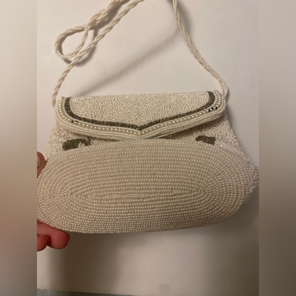 Vintage Inge Christopher White Beaded Purse - Picture 3 of 9